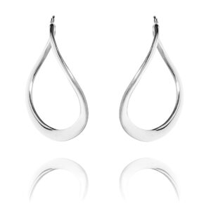 Oceana – øreringe klassisk design i rhodineret sølv kreol ringe 5 cm