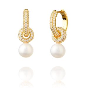 Deep Love earrings 18 karat gold plated with pearl