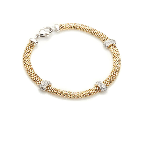 Ava – armband i 18 karat guld förgyllt silver med zirkonia stenar 18 cm