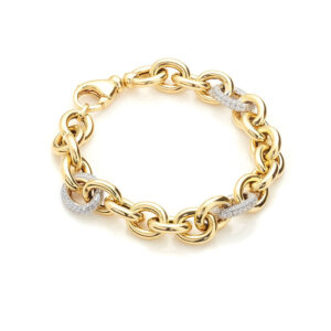 Carlton – armband klassisk design 18 K guld förgyllt silver med zirkonia stenar 19 cm