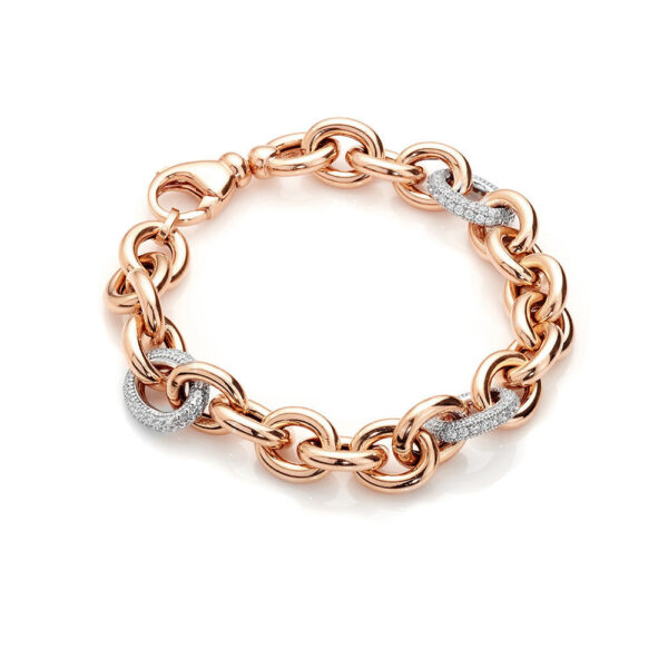 Carlton – armbånd klassisk design 18 karat rosa guld forgyldt sølv med zirkonia sten 19 cm