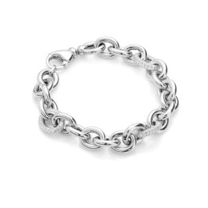 Carlton – armband klassisk design rhodierat silver med zirkonia stenar 19 cm
