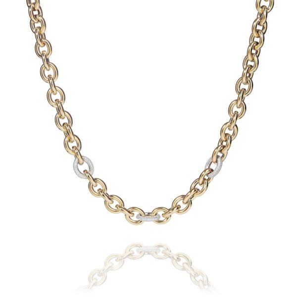 Carlton – halskæde klassisk design 18 karat guld forgyldt sølv med zirkonia sten 50 cm