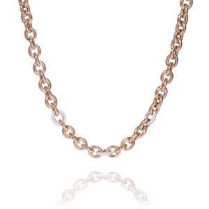 Carlton – halsband klassisk design 18 karat rose guld förgyllt silver med zirkonia stenar 50 cm