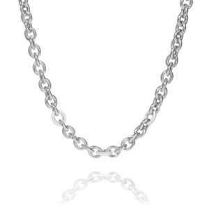 Carlton – halskæde klassisk design i rhodineret sølv med zirkonia sten 50 cm