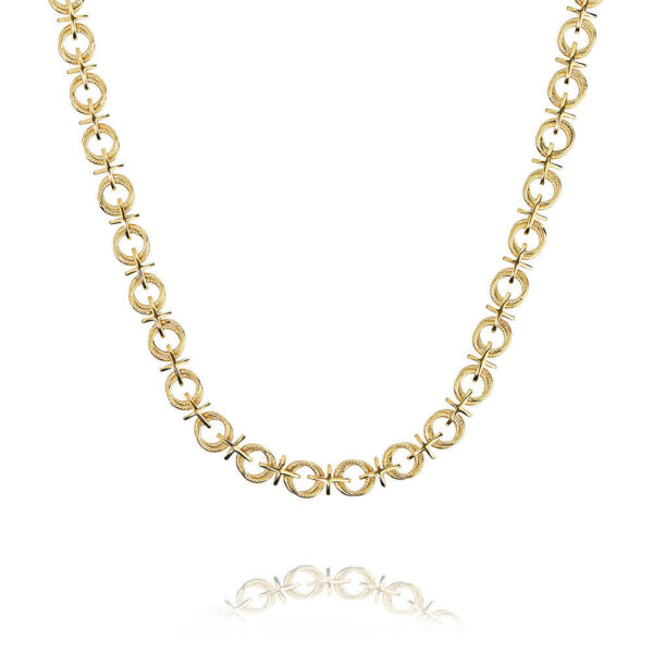 Chros Round a ring – halsband fashion design i 18 karat guld förgyllt silver 50 cm