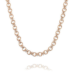 Chros round a ring – halsband i 18 karat rose guld förgyllt silver 50 cm