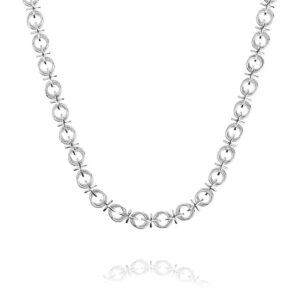 Chros Round a ring – halskæde i rhodineret sølv 50 cm