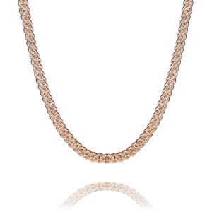 Classic – halsband klassisk design i 18 karat rose guld förgyllt silver 50 cm