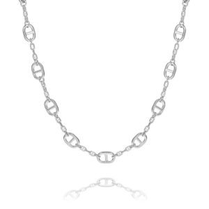 Felicia – halsband klassisk modell i rhodierat silver 50 cm