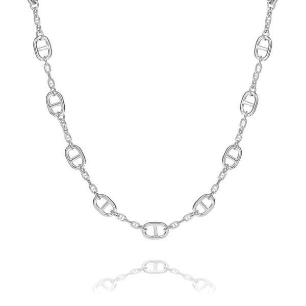 Felicia – halskæde i klassisk design rhodineret sølv 50 cm