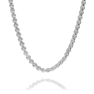 Madison – halskæde i rhodineret sølv med mikroindfattede zirkonia sten 50 cm