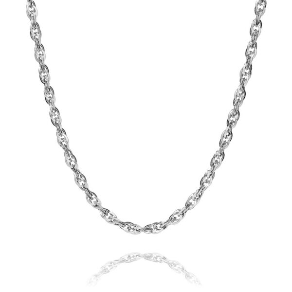 Easy – halskæde klassisk model i rhodineret sølv 50 cm