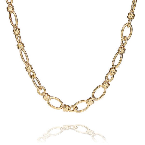 Cocktail – halsband modern design i 18 karat guld förgyllt silver 90 cm