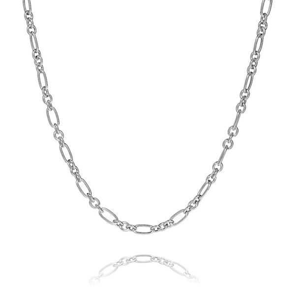 Figaro – halskæde i rhodineret sølv 50 cm