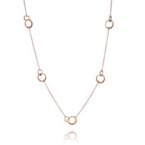 Thin Loops – halskæde i 18 karat rosaguld forgyldt sølv 80 cm