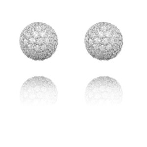 Belissimo – øreringe med indfattede zirkonia sten i rhodineret sølv 1 cm