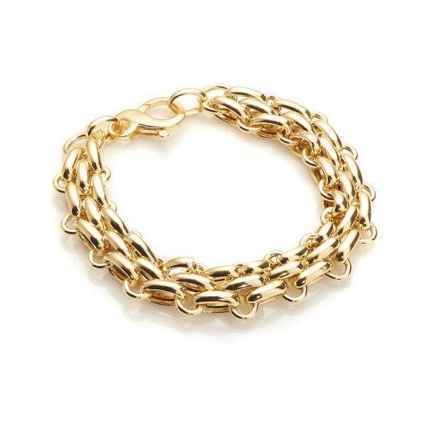 Hollow Corridor – armbånd klassisk kæde i 18 karat guld forgyldt sølv 19 cm