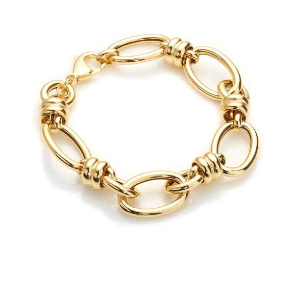 Cocktail – armband modern design i 18 karat guld förgyllt silver 19 cm