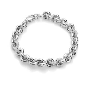 Madison – armband i rhodierat silver med mikroinfattade zirkonia stenar 18,5 cm