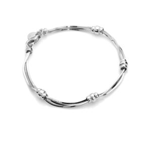 Mickelina – armbånd fantasikæde i rhodieret sølv 18 cm