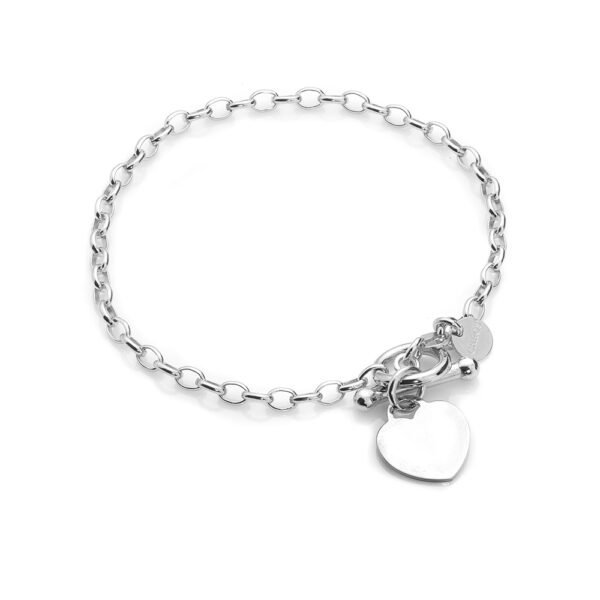 Tiffany – armband med hjärta klassisk design i rhodierat silver 18 cm