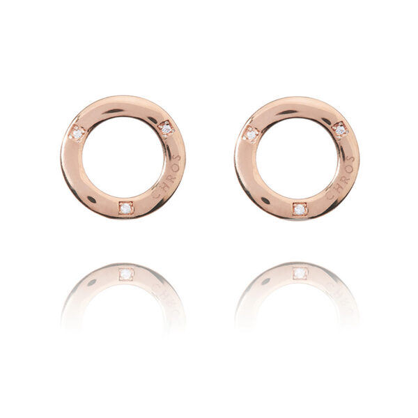Eternity – øreringe enkel model i 18 karat rosaforgyldt sølv med zirkon sten 1,5 cm