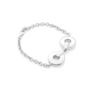 Luna Double – armbånd i rhodineret sølv 18,5 cm