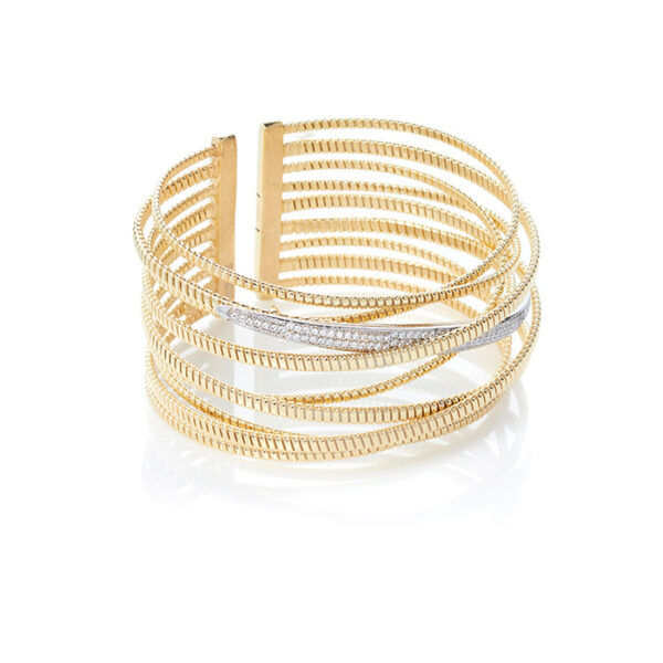 Marilyn Bangle – armbånd feminint design i 18 karat guld forgyldt sølv og zirkonia sten one size