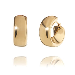 Valentina – øreringe i 18 karat guld forgyldt sølv 2 cm diameter ca 14 mm bredde