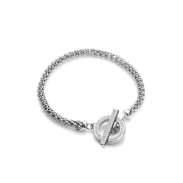 Ørskov – armband i rhodierat silver med zirkonia stenar 19 cm