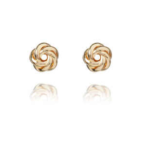 Tristan – øreringe i klassisk model med knude i 18 karat guld forgyldt sølv ca 1 cm