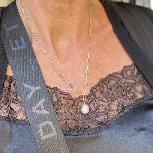 Isabella Pearl – halskæde i 18 karat forgyldt sølv med ferskvandsperle 50 cm